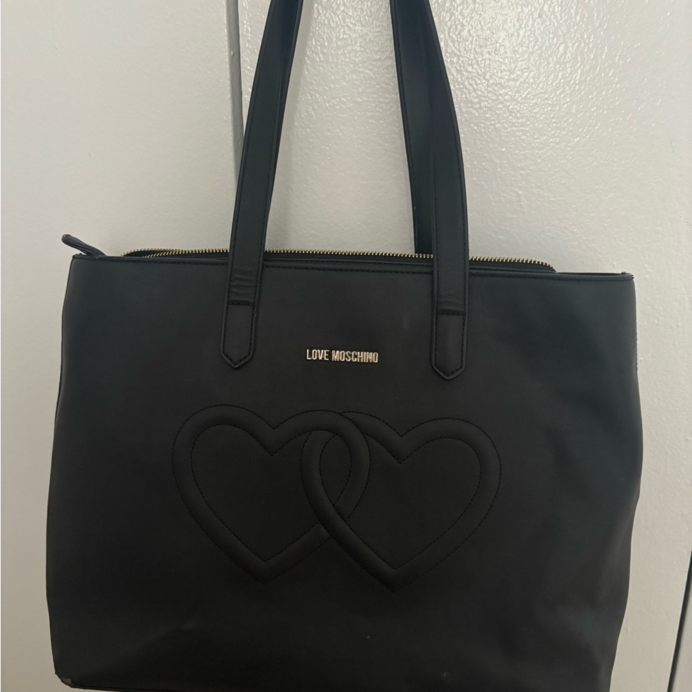 Love Moschino Black Heart-Embellished Tote